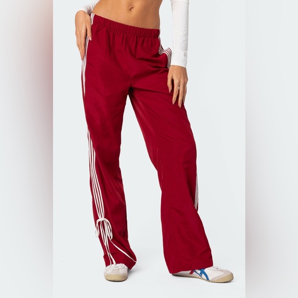 Edikted Remy Bow Ribbon Track Pants - Picture 7 of 15